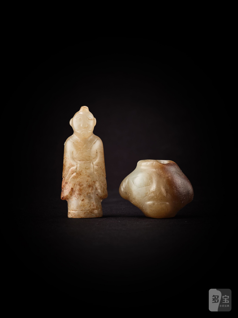 明或更早　小玉俑 | A JADE MININATURE FIGURE - 图3